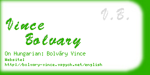 vince bolvary business card